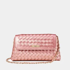 Sunrise Sunset Leather Weave Clutch