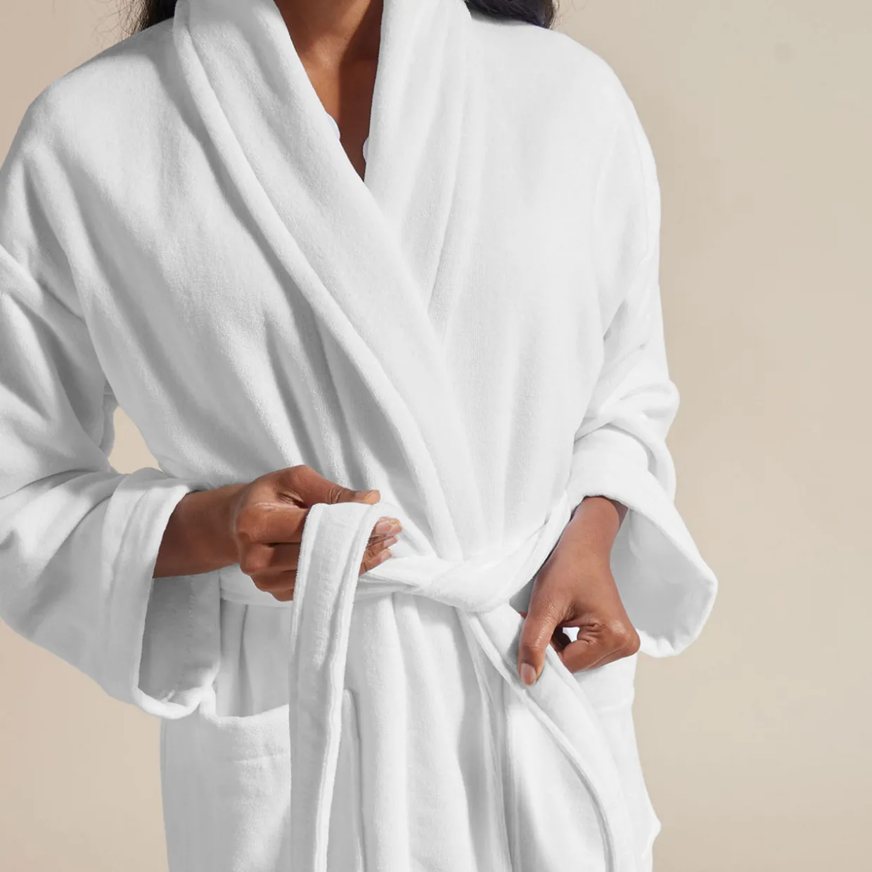 Supreme Velour Bathrobe White