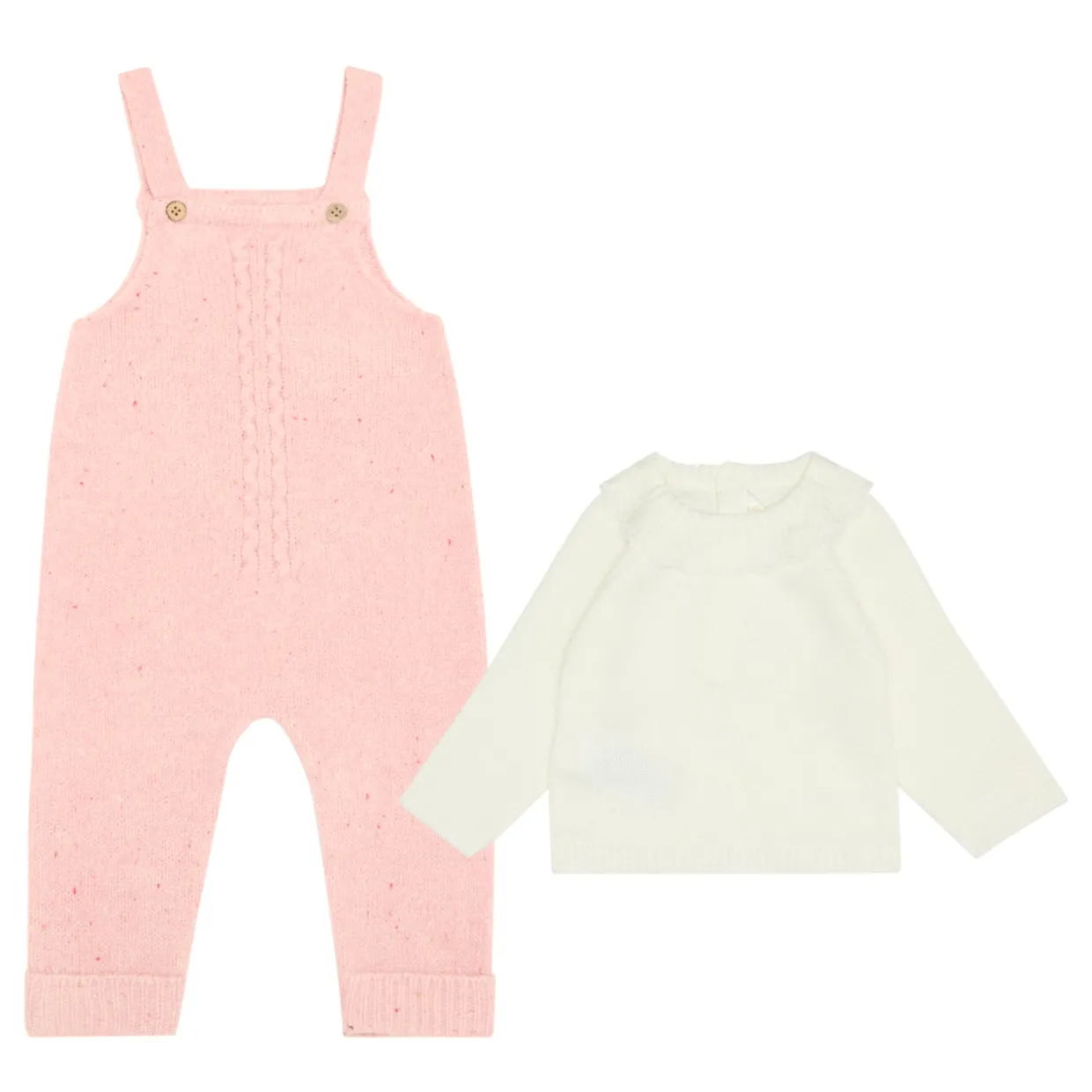 Sweater & Knitted Dungarees Two-Piece Set