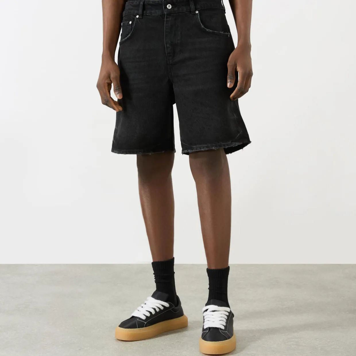 Tailored Denim Shorts