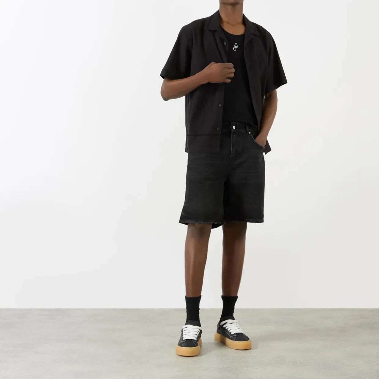 Tailored Denim Shorts