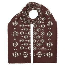 Tambuto Embroidered Fringed Scarf