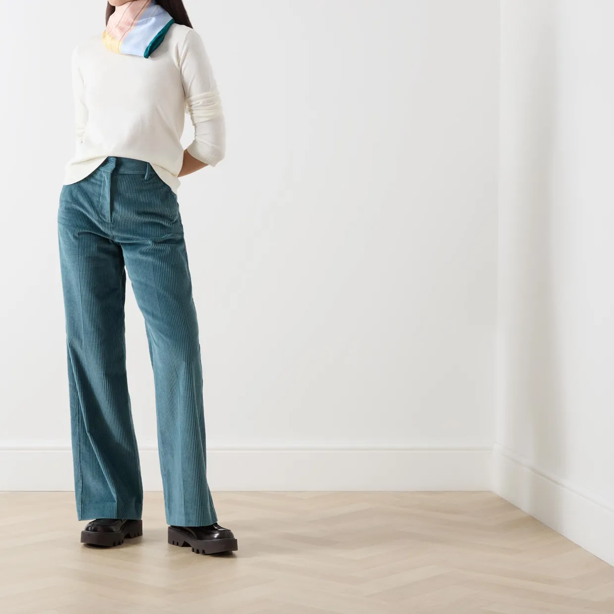 Tania Straight Leg Corduroy Trousers