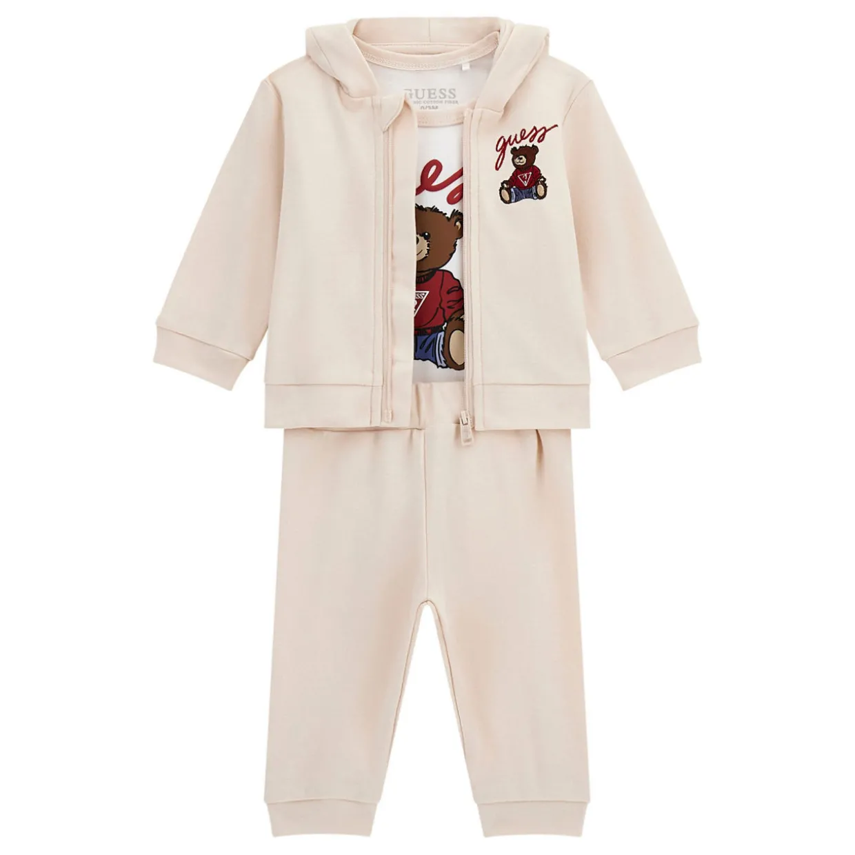 Teddy Logo Tracksuit & Bodysuit Three-Piece Set