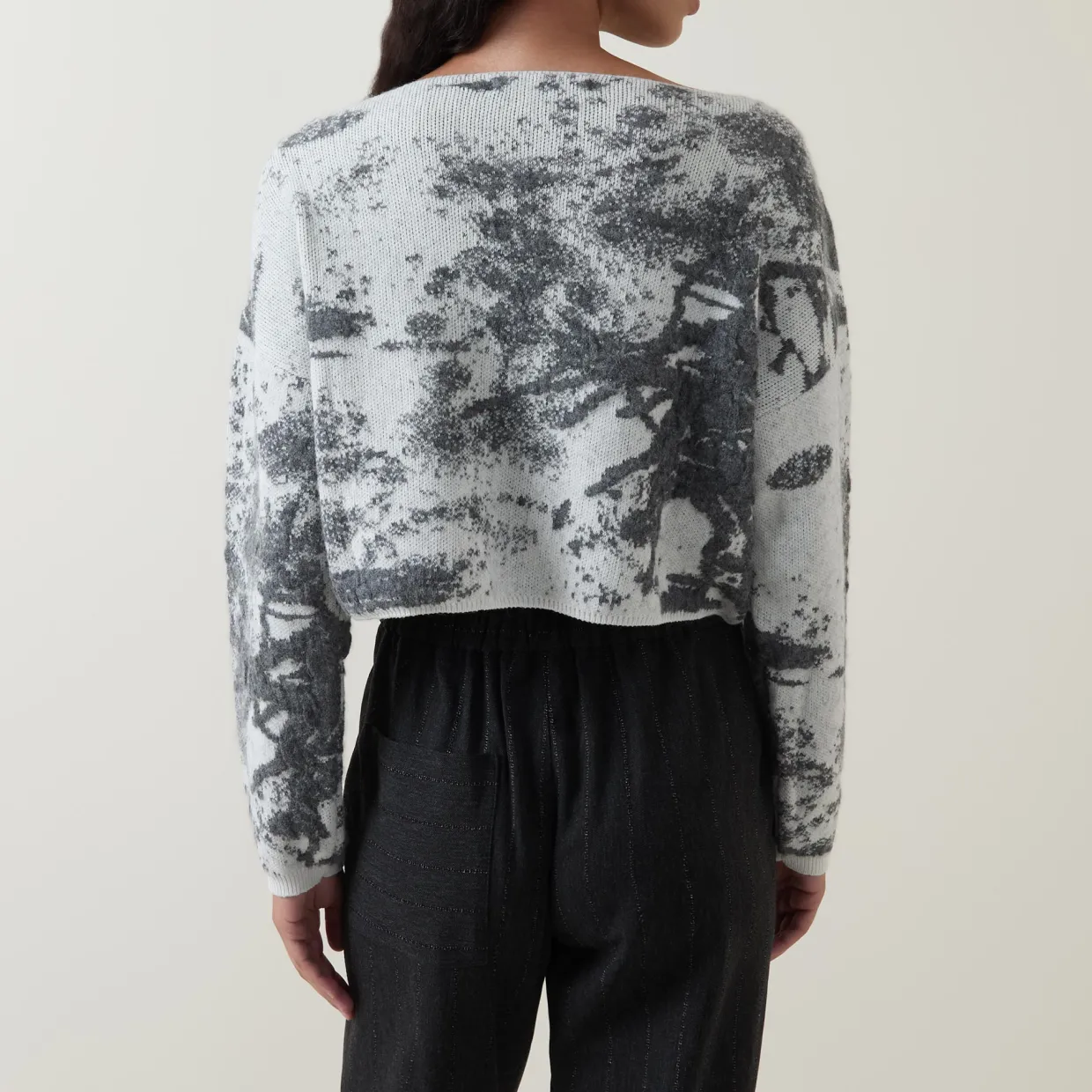 Textured Cropped Sweater