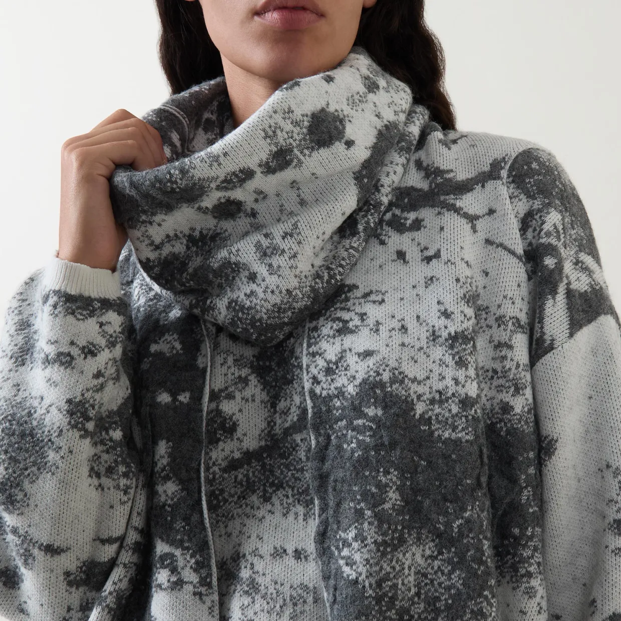 Textured Scarf Sweater