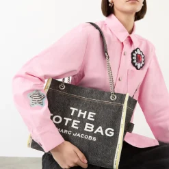 The Denim Chain Medium Tote Bag