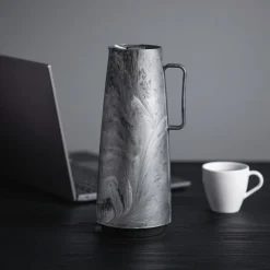 Thermal Flask with Interior Glass Container - Grey