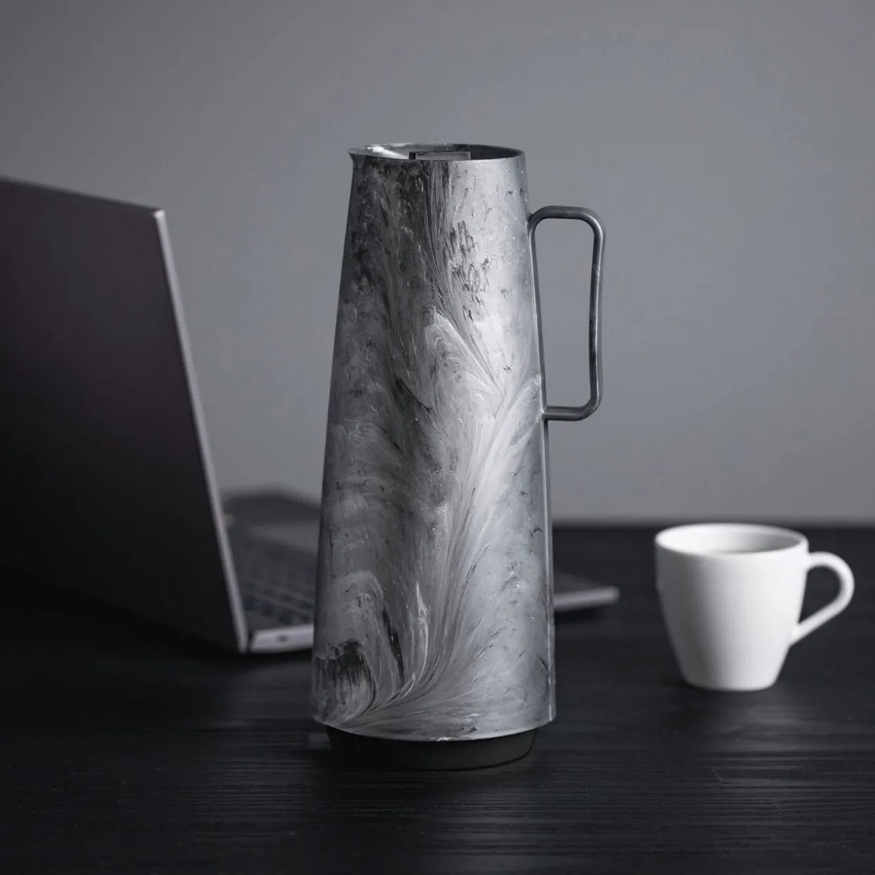Thermal Flask with Interior Glass Container - Grey