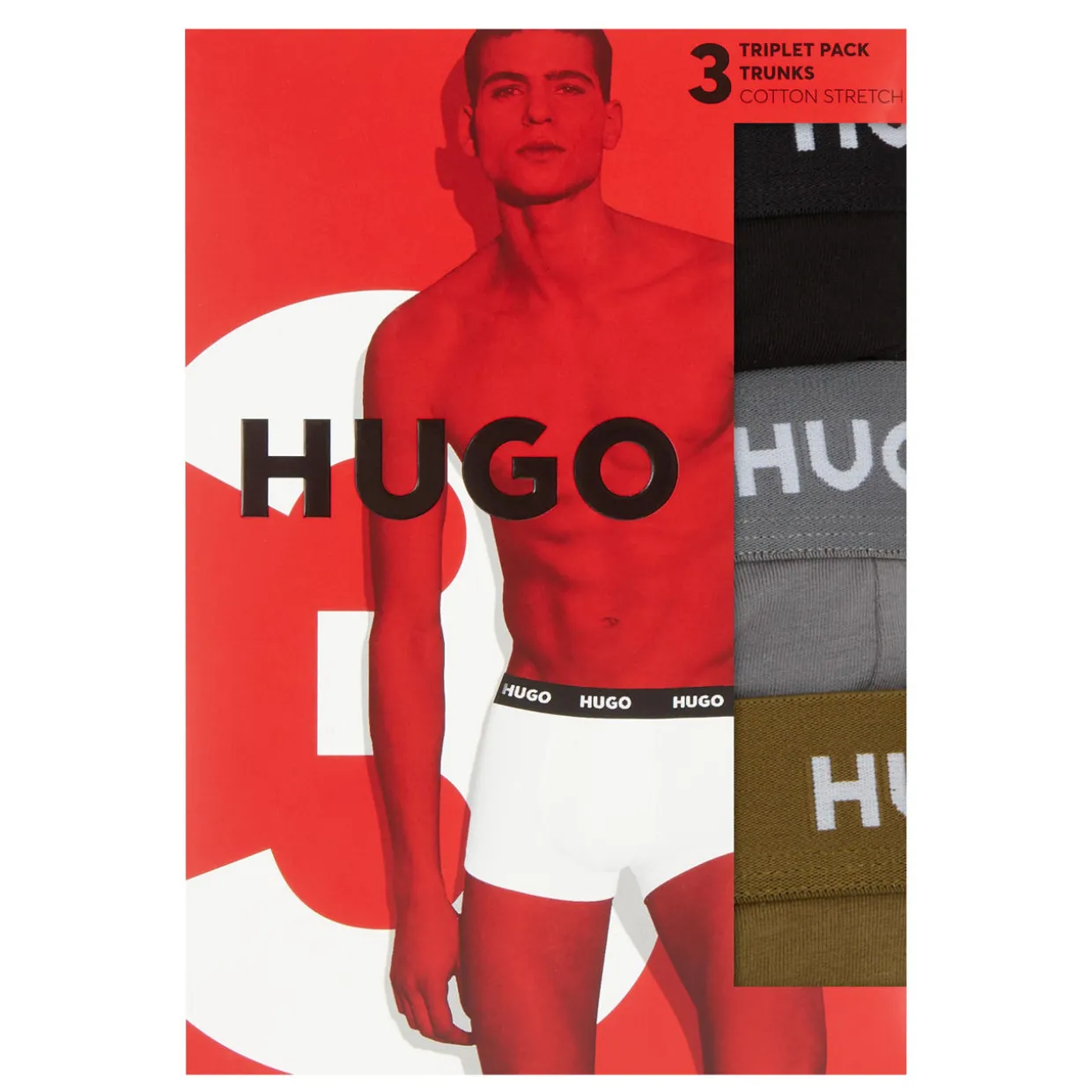 Three-Pack Assorted Logo Trunks