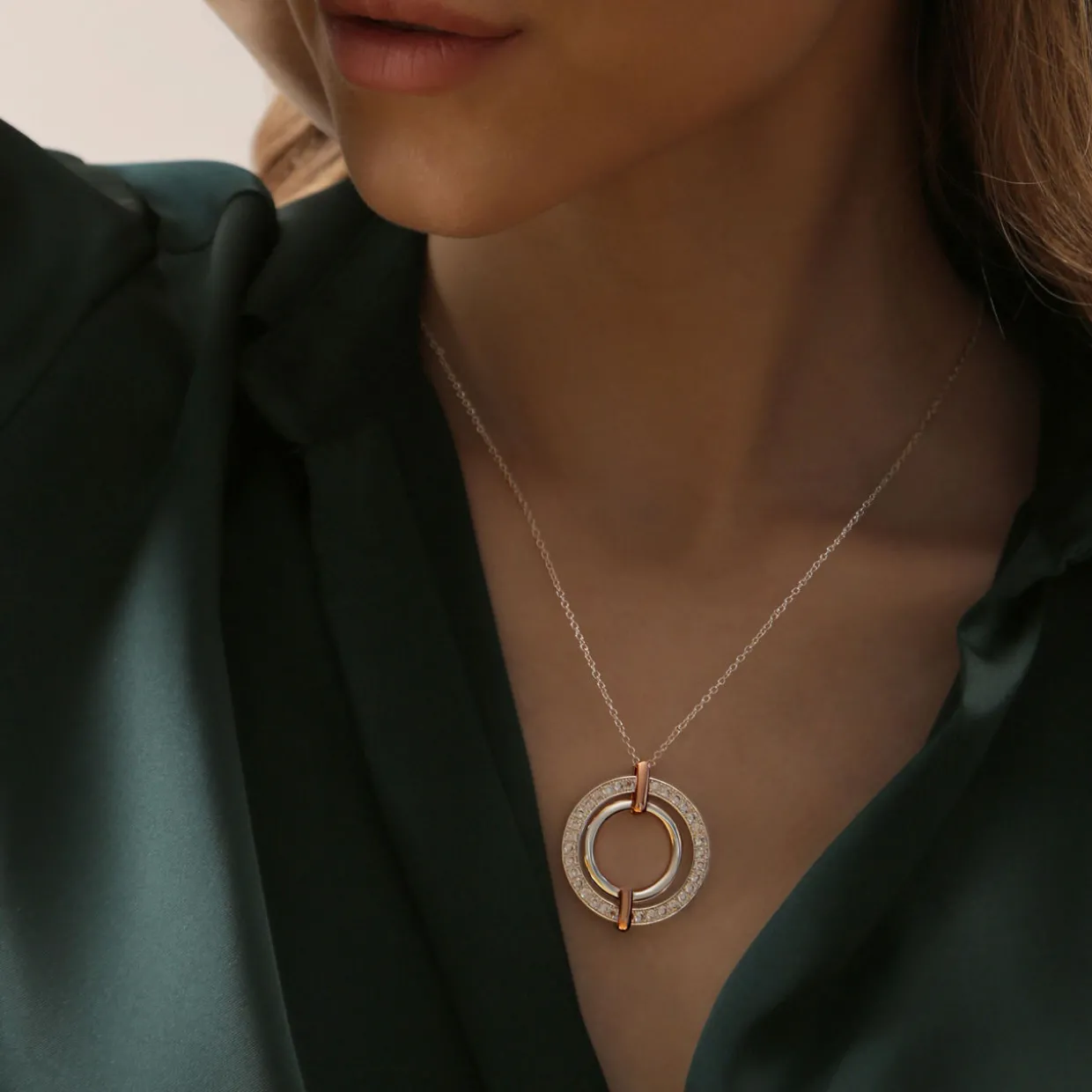 Ti Amo Circular Pendant Necklace