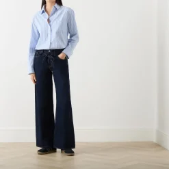 Tie-Fastening Wide Leg Jeans