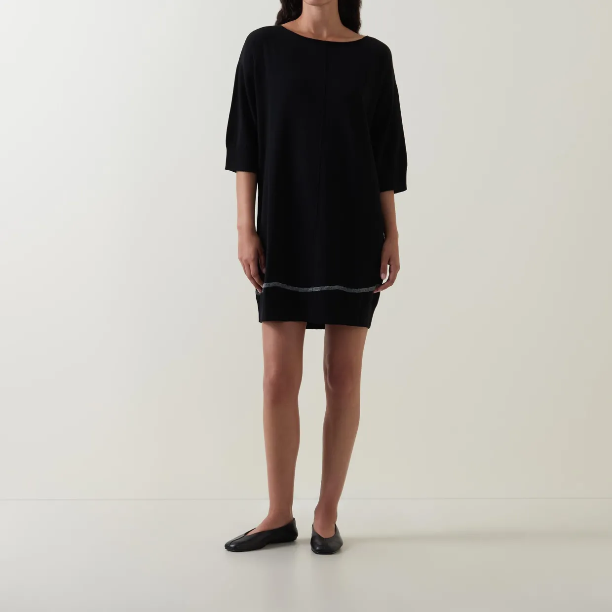 Tipped Knit Mini Dress