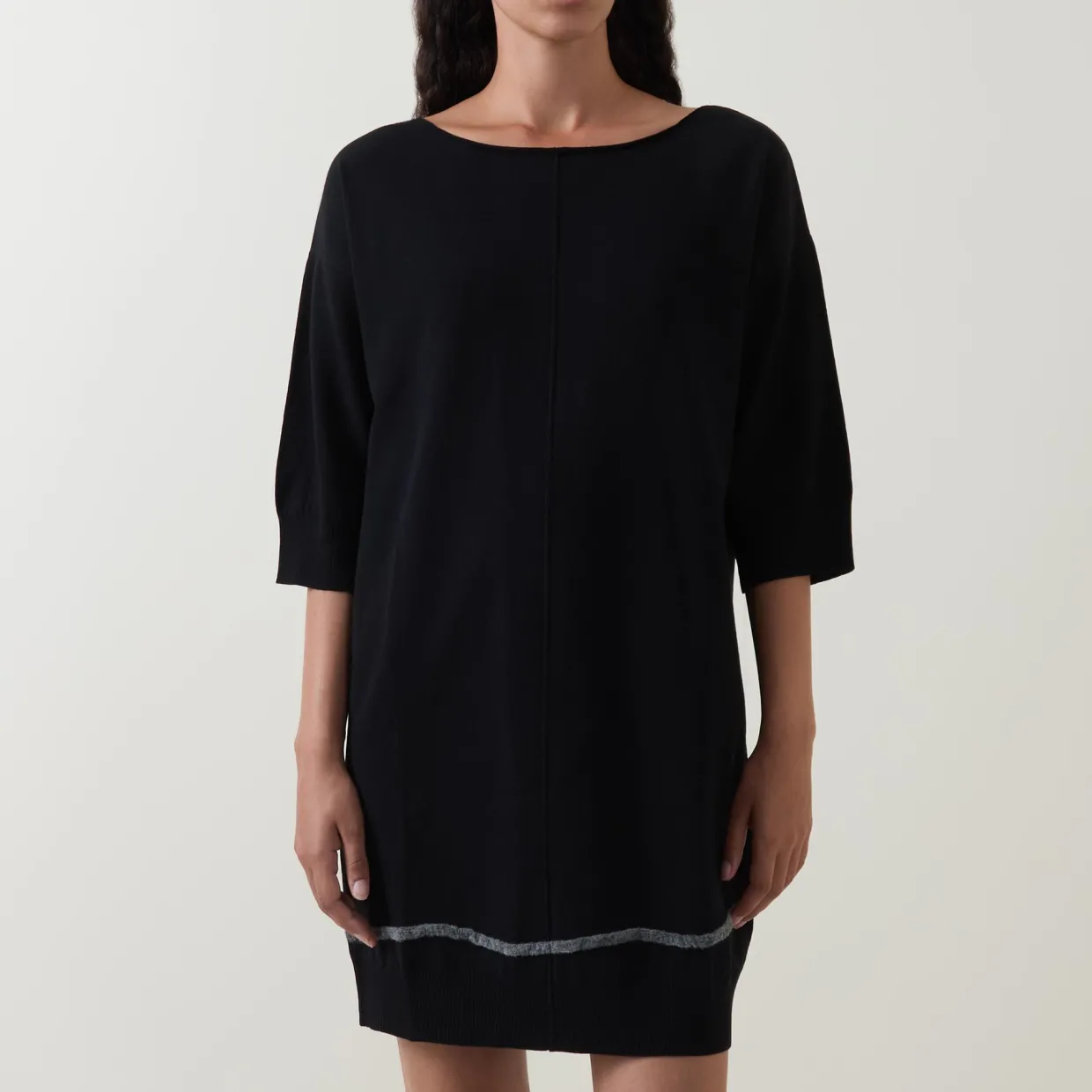 Tipped Knit Mini Dress