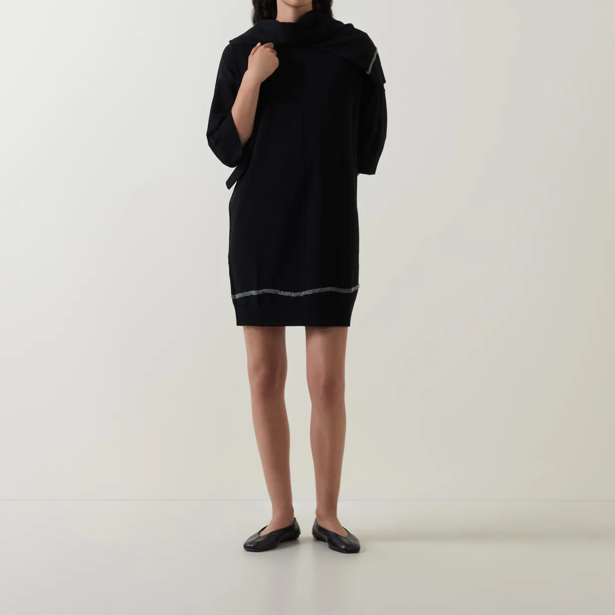 Tipped Knit Mini Dress