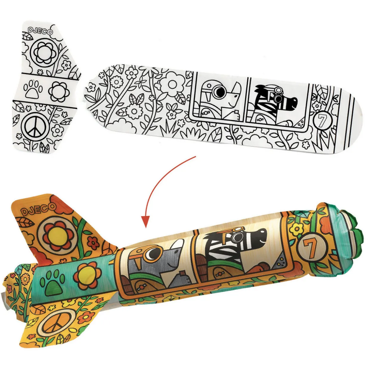 To the Sky Inflatable Plane Colouring Kit