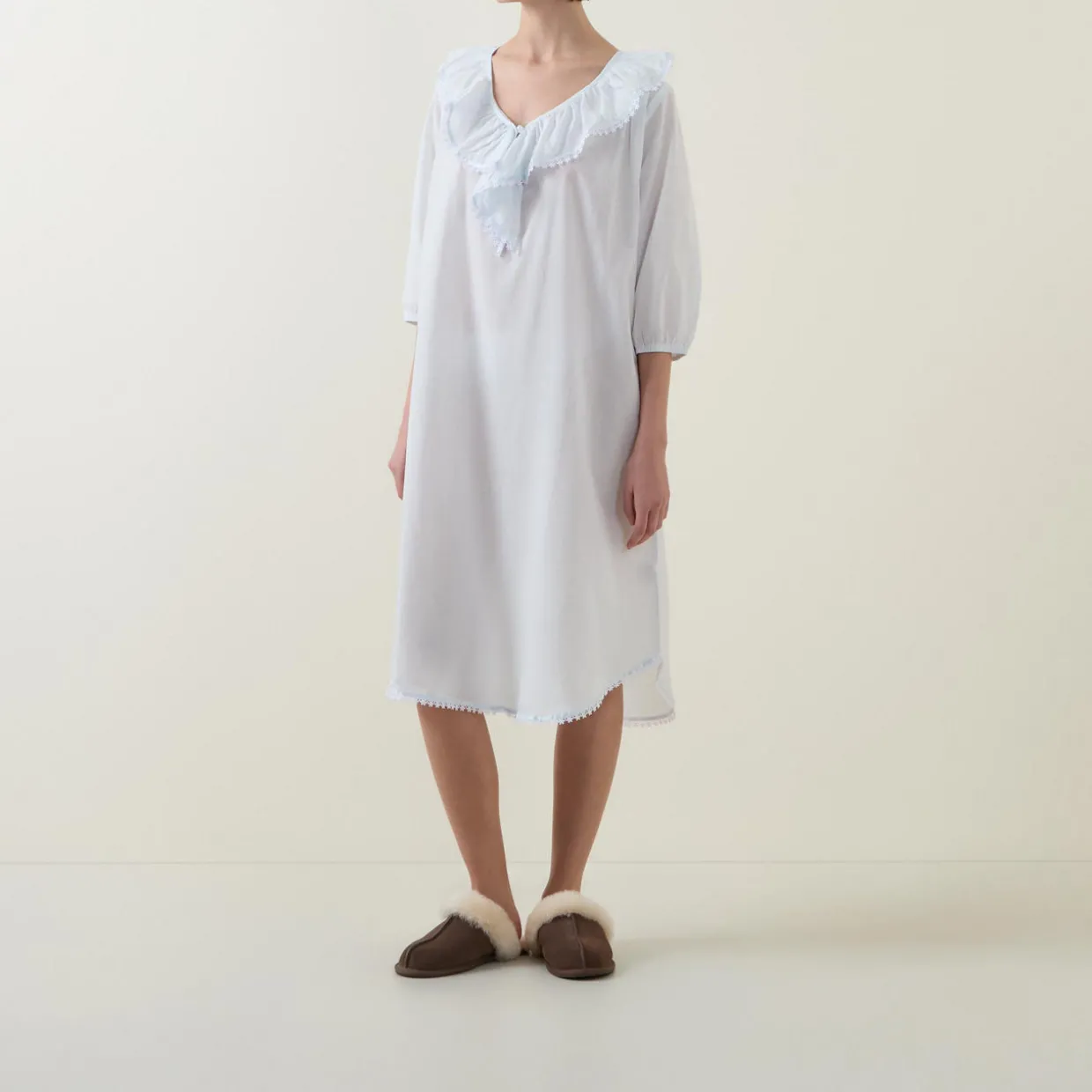 Toby Voile Ruffle-Trim Night Dress