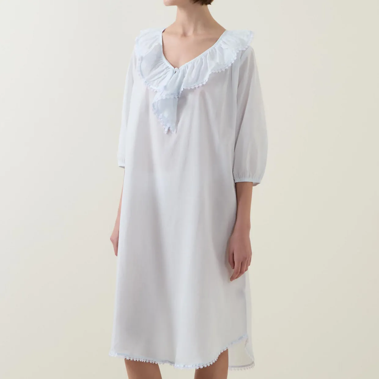 Toby Voile Ruffle-Trim Night Dress