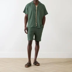 Tonal Stripe Drawstring Shorts