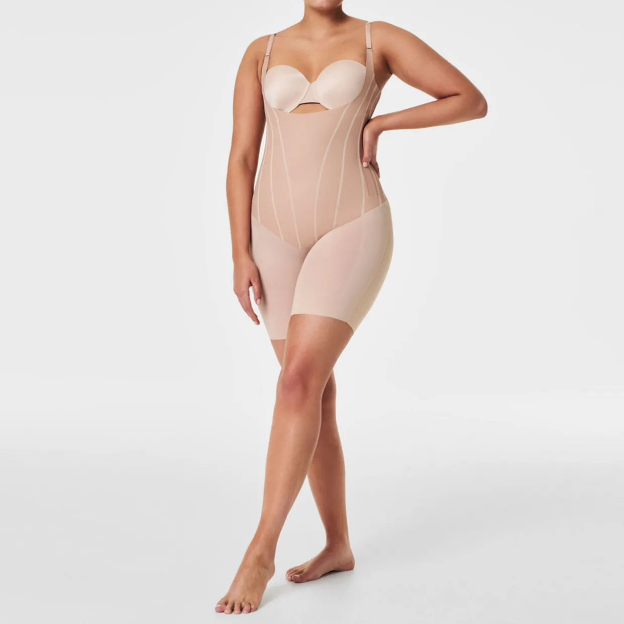 TotalContour Open-Bust Mid-Thigh Bodysuit