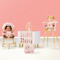 Toy Doll Faux Fur Diaper Bag Set