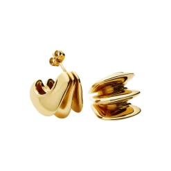 Triple Ridge Stud Earrings