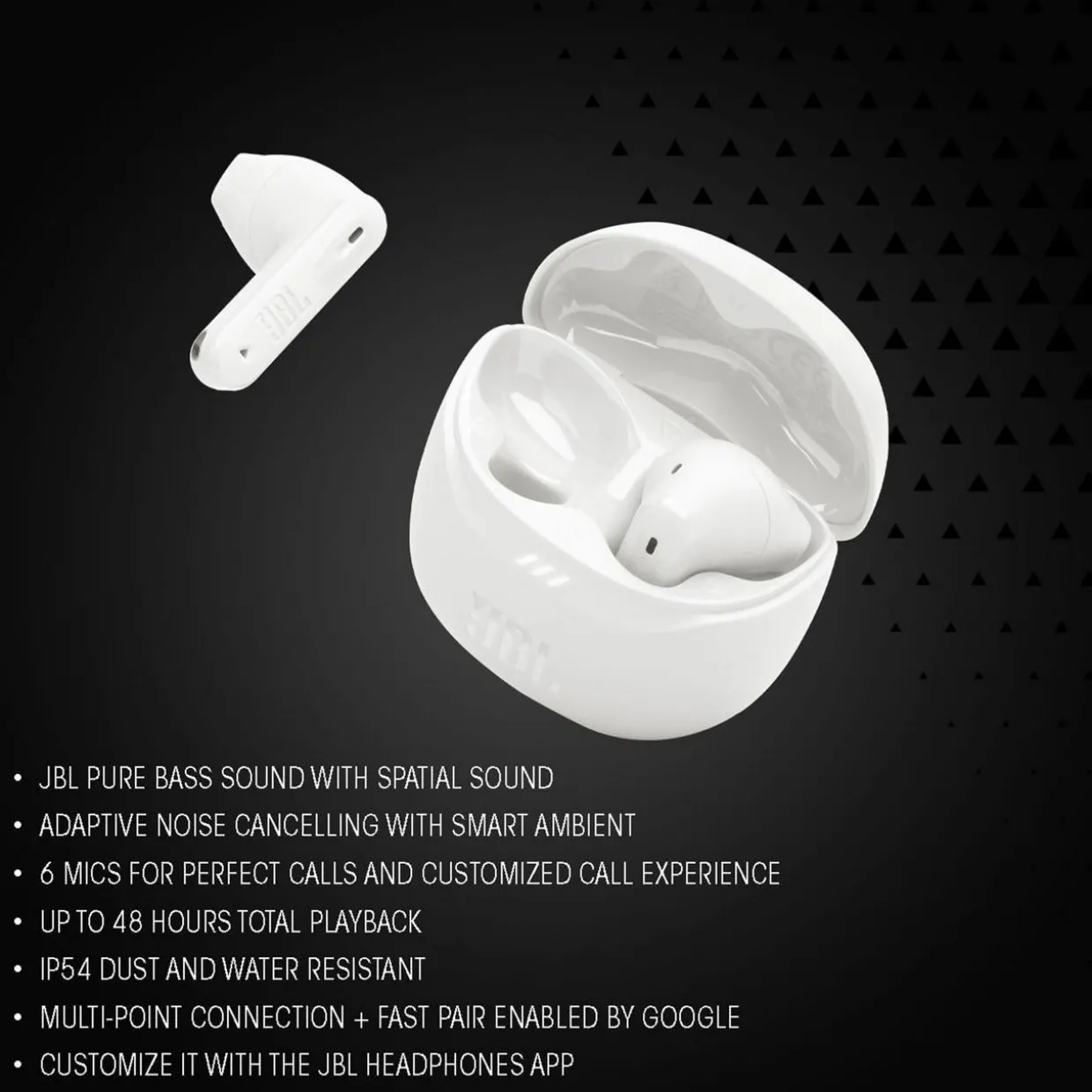 Tune Flex 2 True Wireless Noise Cancelling Earbuds White