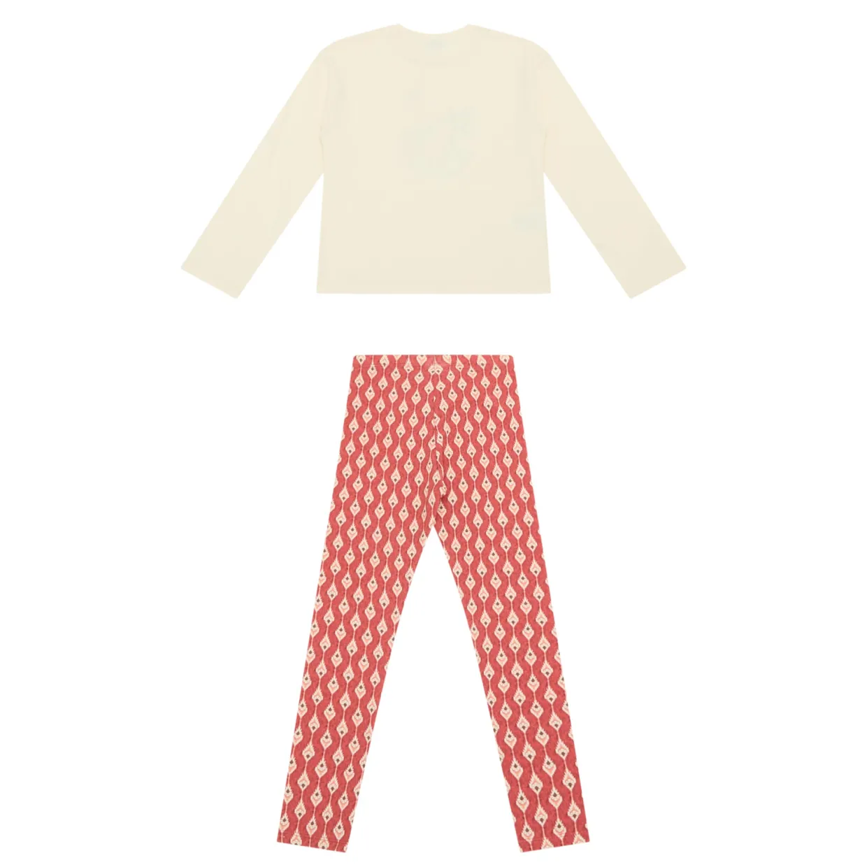 Two-Piece Plant T-Shirt & Printed Leggings Set