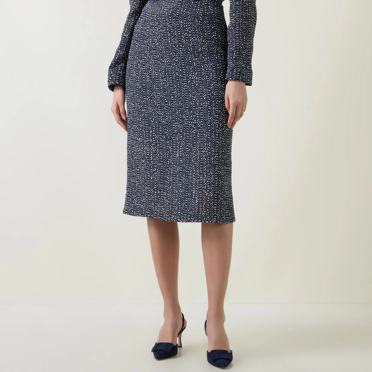 Vatilar Bouclé Knit Pencil Skirt