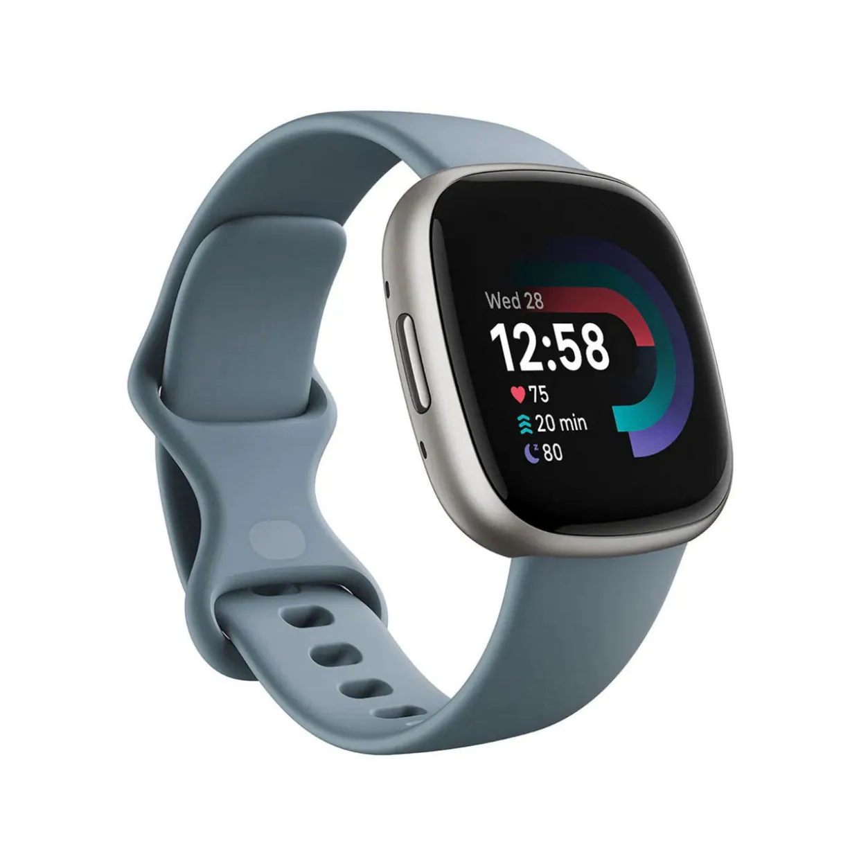 Versa 4 Waterfall Blue-Platinum Smart Watch