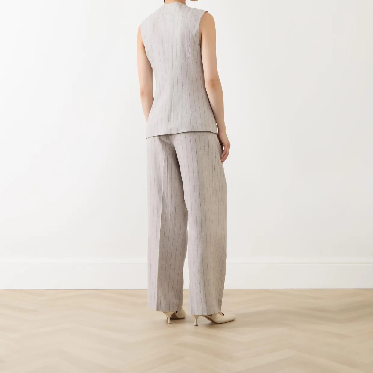Vilka Pinstripe Wide Leg Trousers