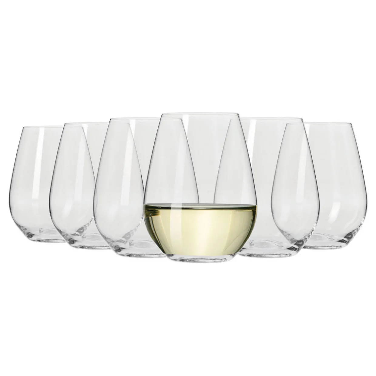 Vino Stemless White Wine Glasses Set of 6