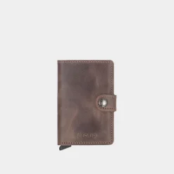 Vintage Card Protector Mini Wallet Light Brown