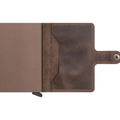 Vintage Card Protector Mini Wallet Light Brown