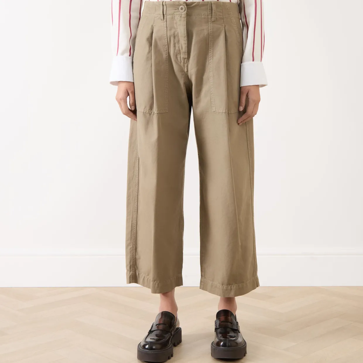 Vista Cropped Barrel Leg Trousers