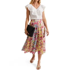 Vivianne Striped Floral Skirt