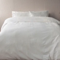 Waffle Stripe Duvet Set Vanilla
