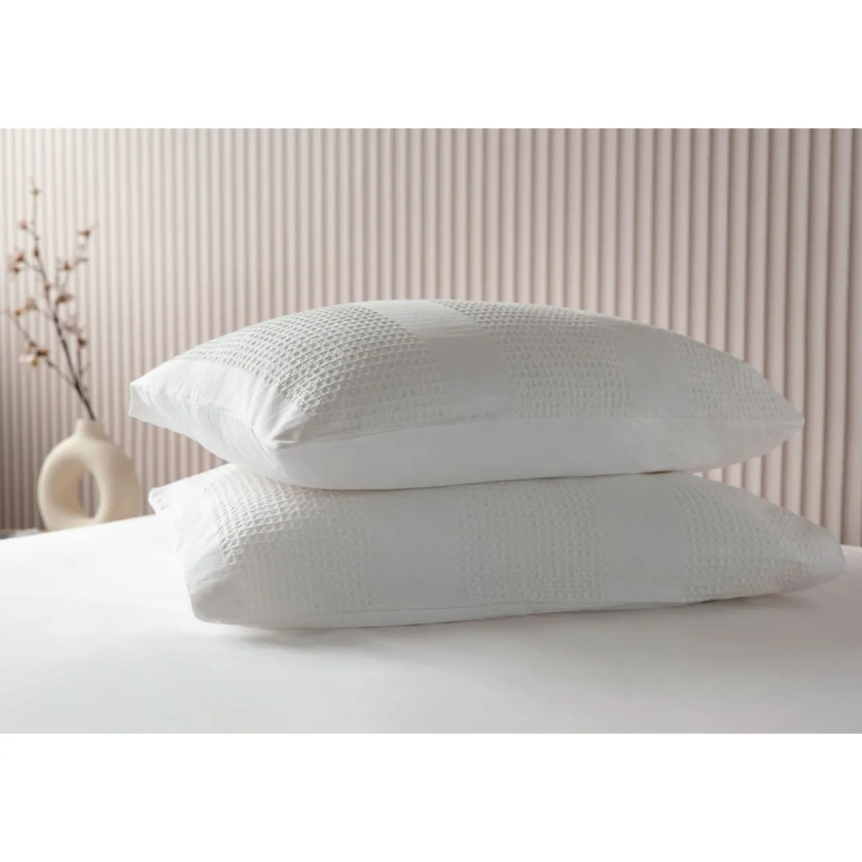 Waffle Stripe Duvet Set Vanilla