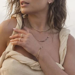 Watermelon Tourmaline Ibiza Beaded Necklace