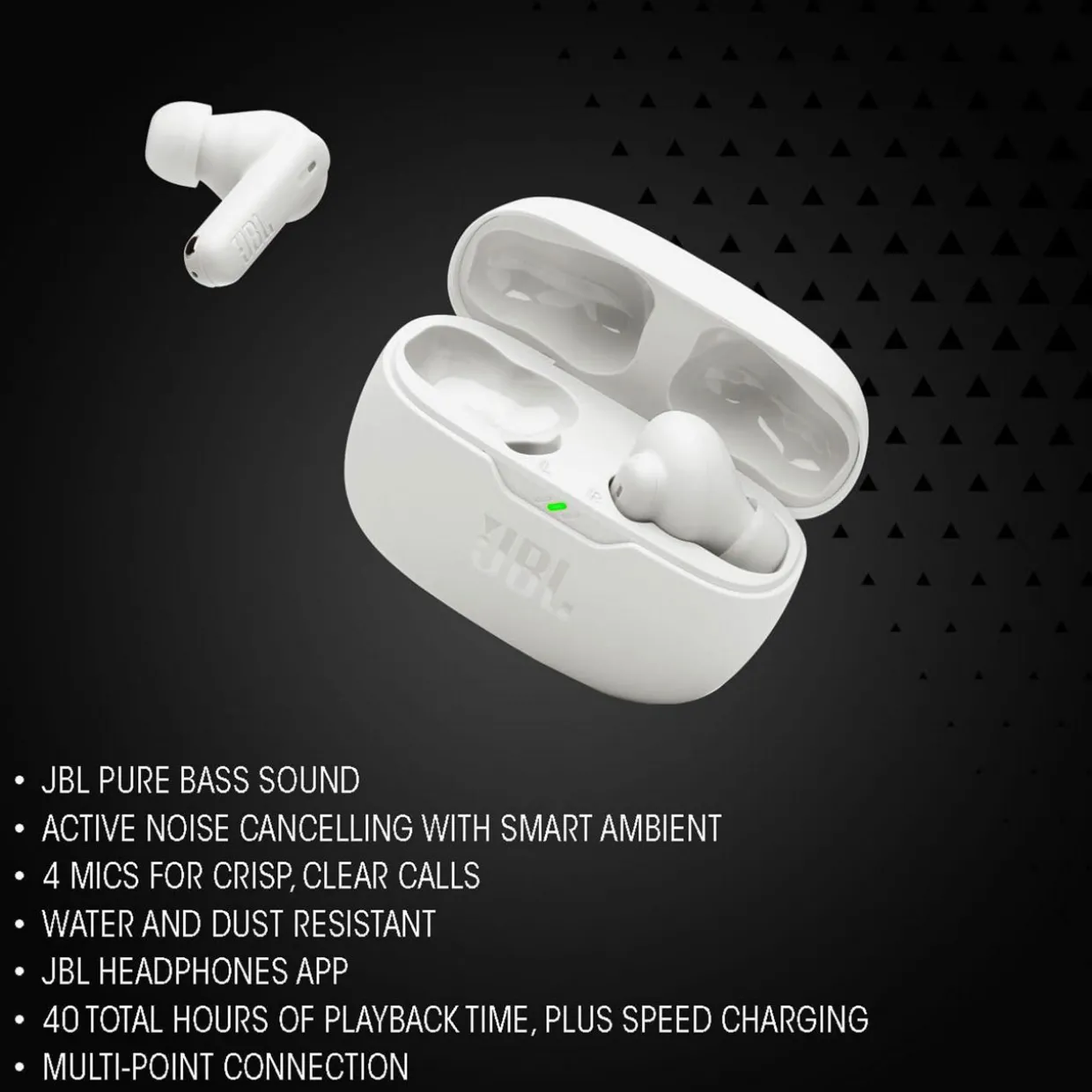 Wave Beam 2 True Wireless Noise Cancelling Earbuds Black