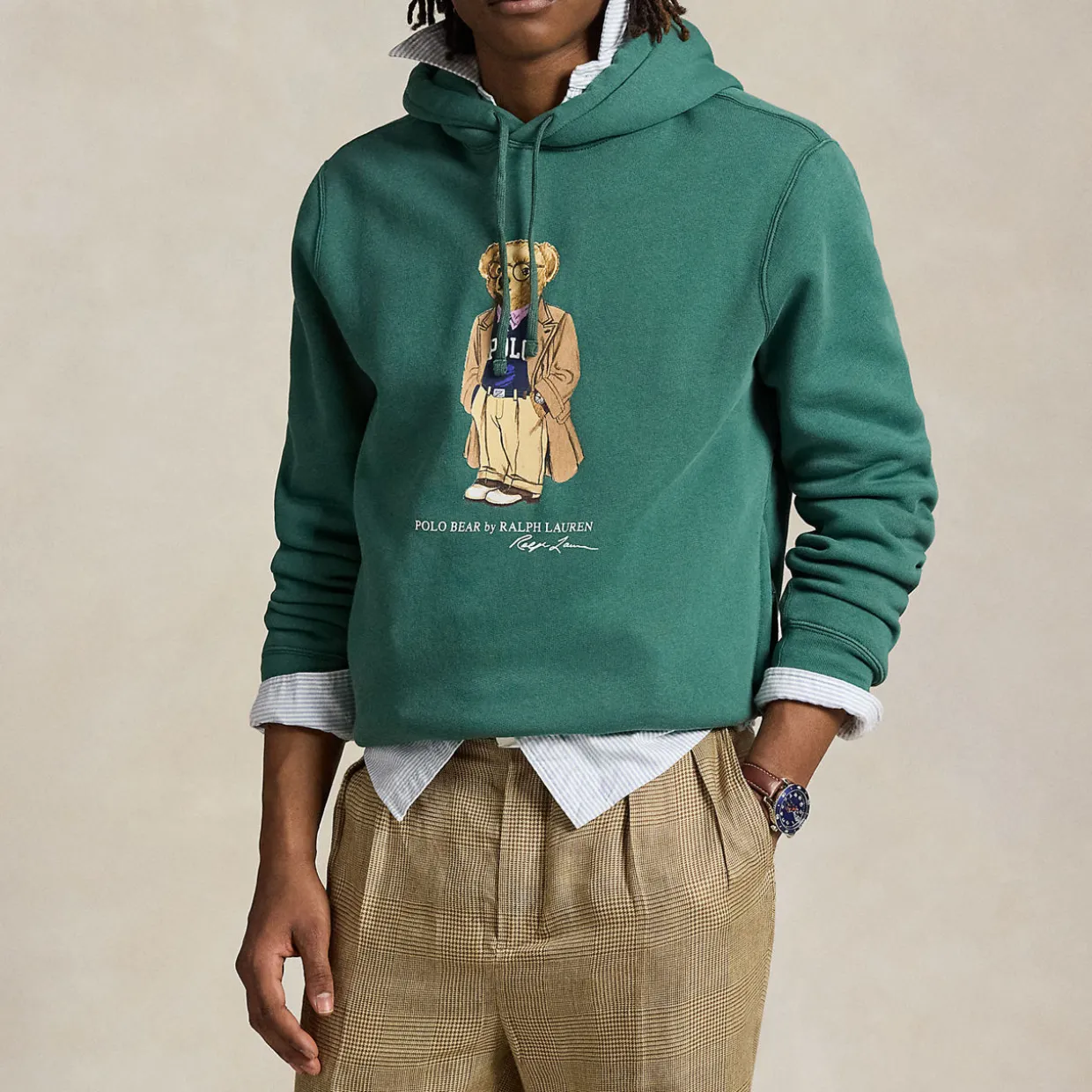 West Village Bear Logo Drawstring Hoodie