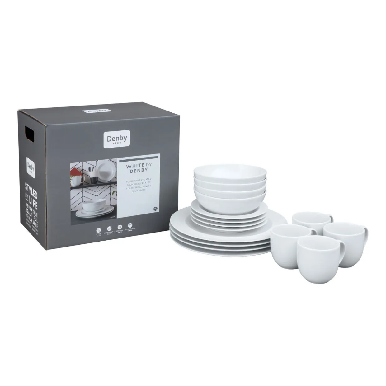 White By Denby 16 Piece Tableware Set