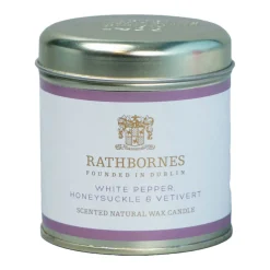 White Pepper, Honeysuckle & Vetivert Scented Candle Tin