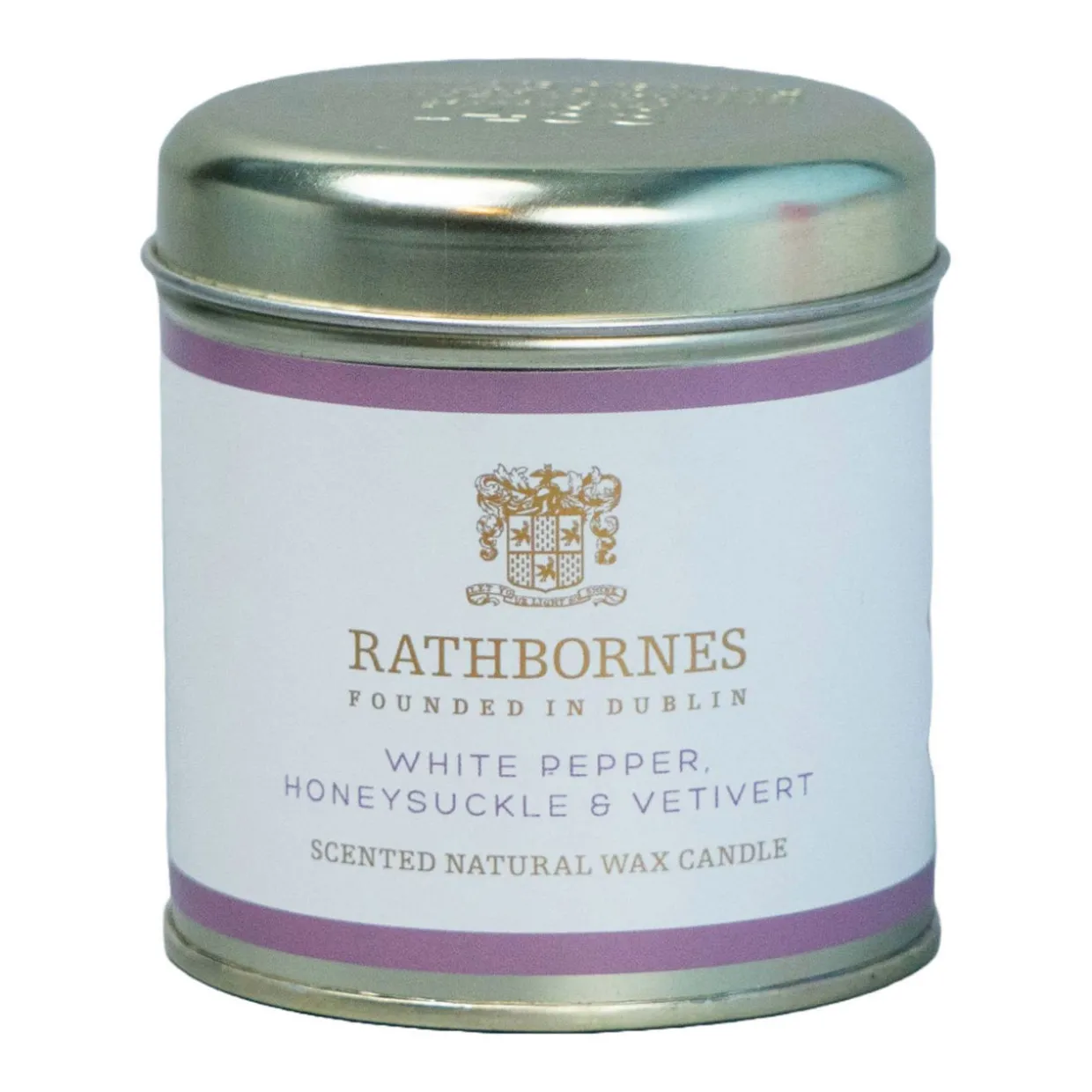 White Pepper, Honeysuckle & Vetivert Scented Candle Tin