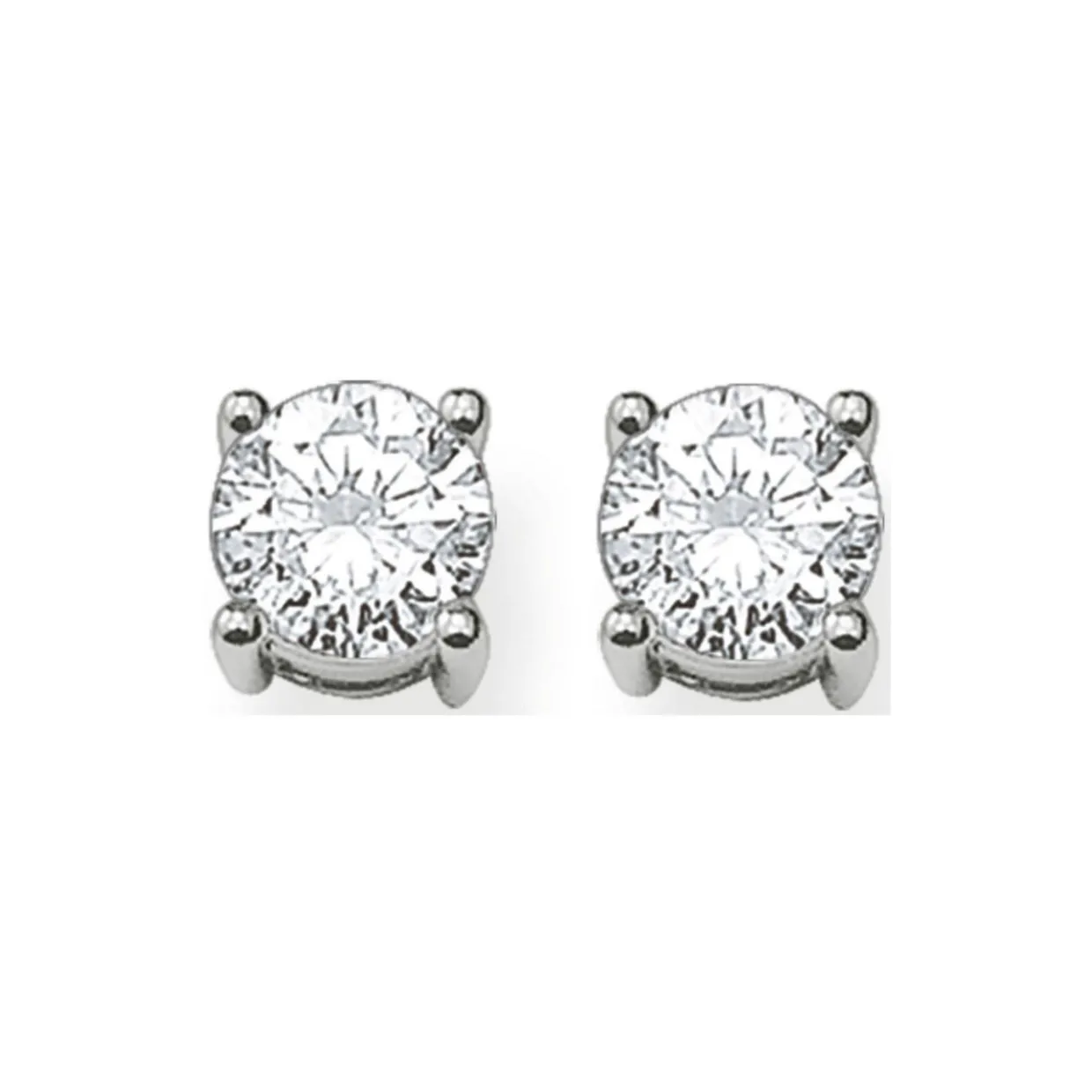 White Stone Ear Studs