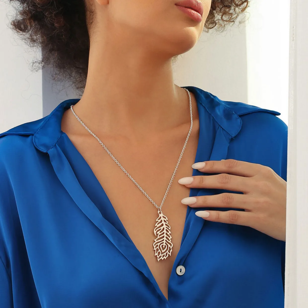 Wish Feather Pendant Necklace