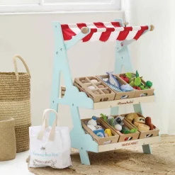 Wooden Market Stall & Fruit Play Food Crate