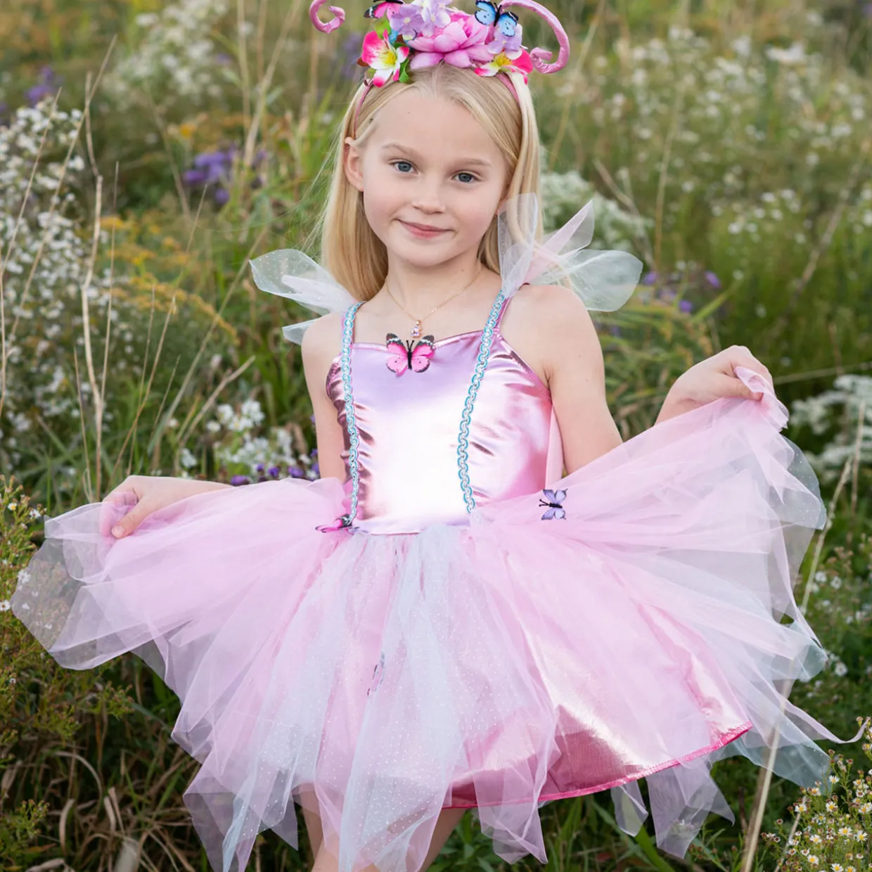 Woodland Butterfly Dress & Headpiece Two-Piece Set