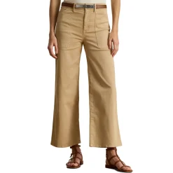 Yurshane Stretch Cropped Wide Leg Chinos