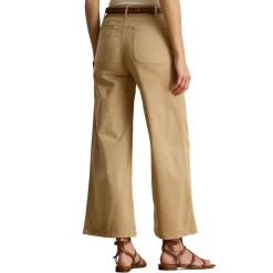 Yurshane Stretch Cropped Wide Leg Chinos